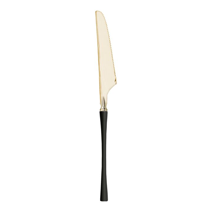 Gold with Black Handle Moderno Plastic Dinner Knives (240 Knives)