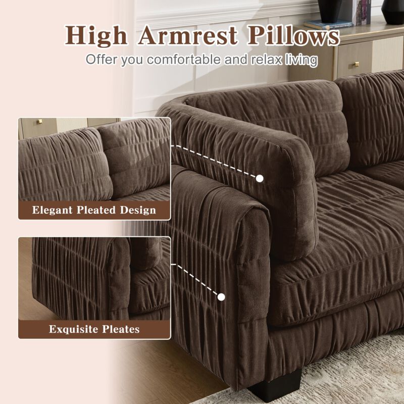 Fukwis Chenille Ruched Modular Sectional Sofa image number 3