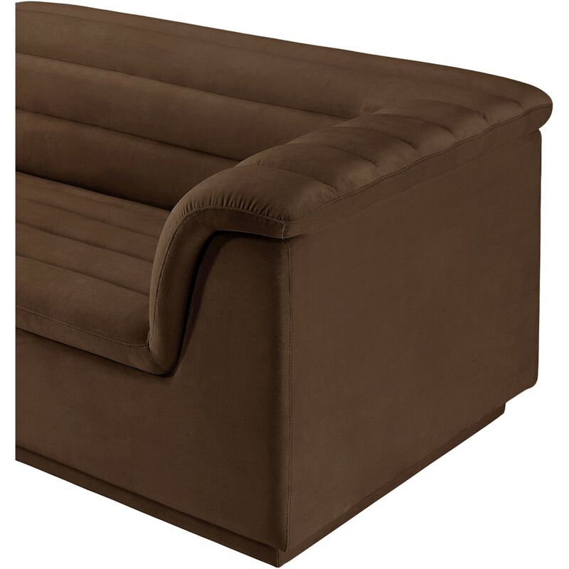 Meridian Furniture Cascade Brown Velvet Fabric Modular Sofa