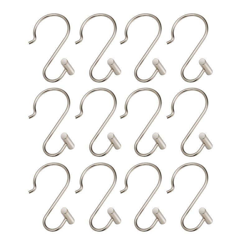 Metal Shower Curtain Hooks, Set of 12 image number 2