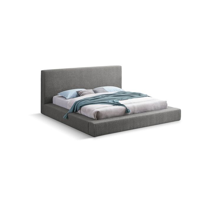 Meridian Furniture Terra Grey Boucle Fabric Full Bed