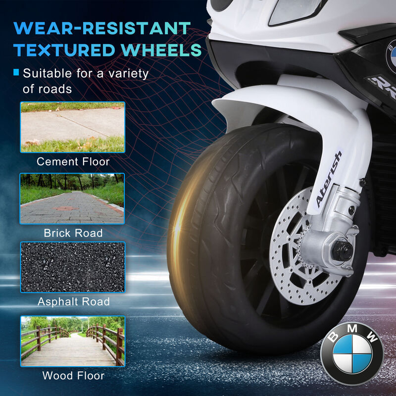 BreeBe 6V 3 Wheeled Electric Motorcycle, Kids Motorcycle Licensed BMW with Headlight, Music image number 5