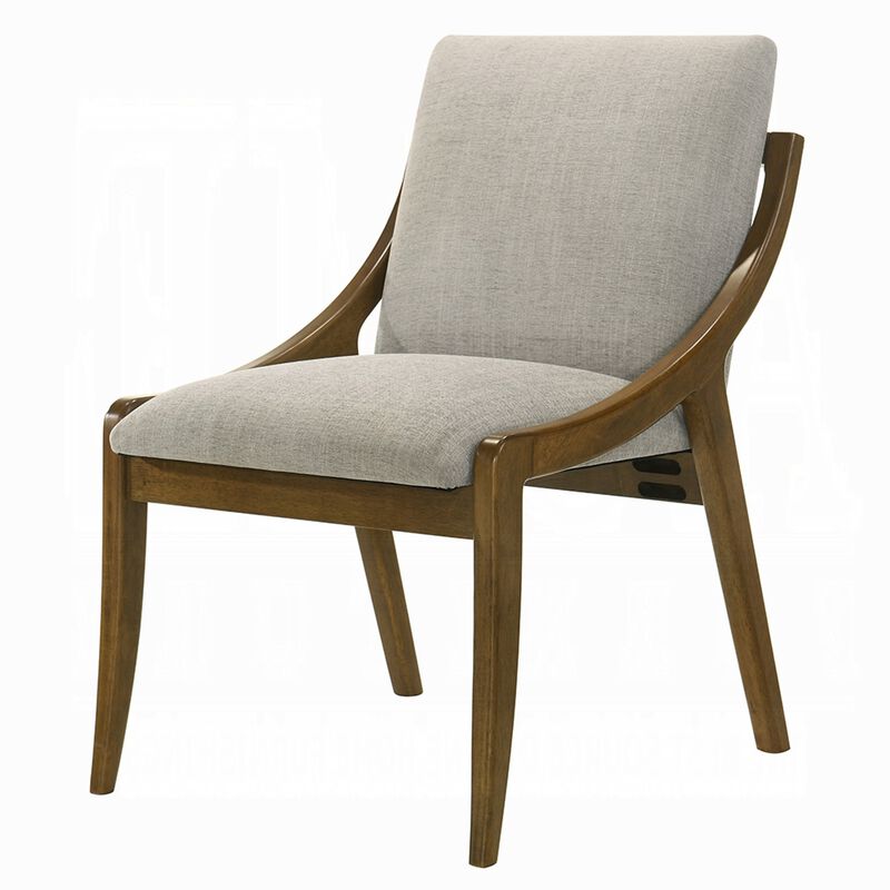Kea Dining Side Chair Set of 2, Gray Chenille, Vintage Oak Brown Frame image number 5