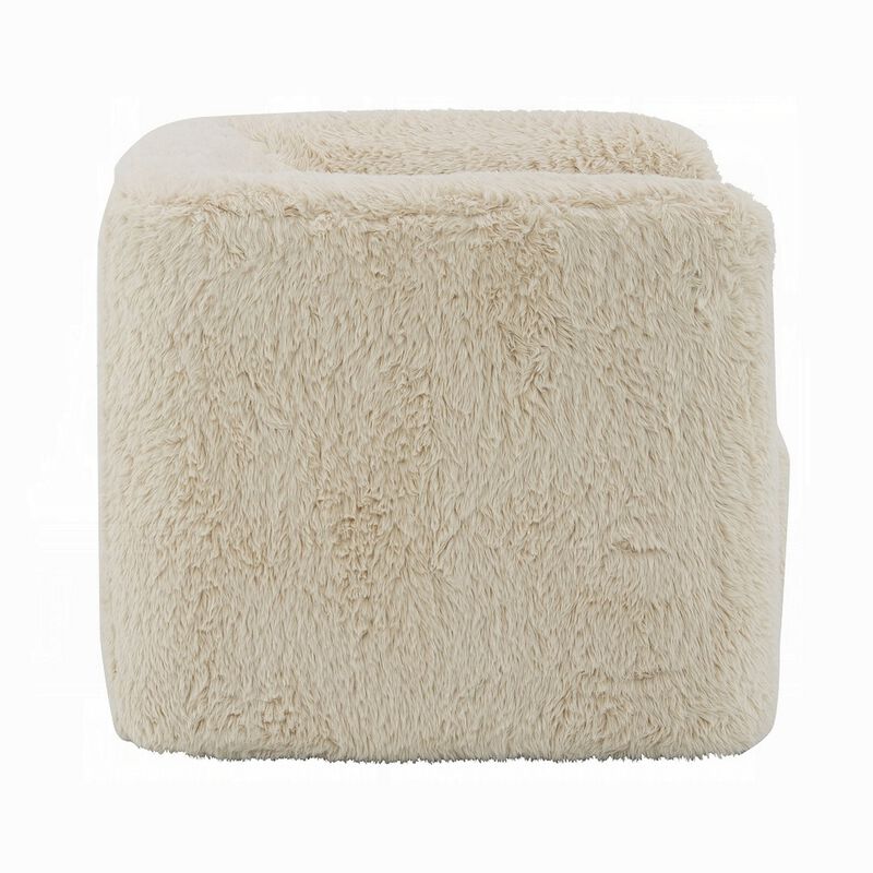 Savoir Swivel Accent Chair, Modern Soft Furry Beige Fabric, Round Arms