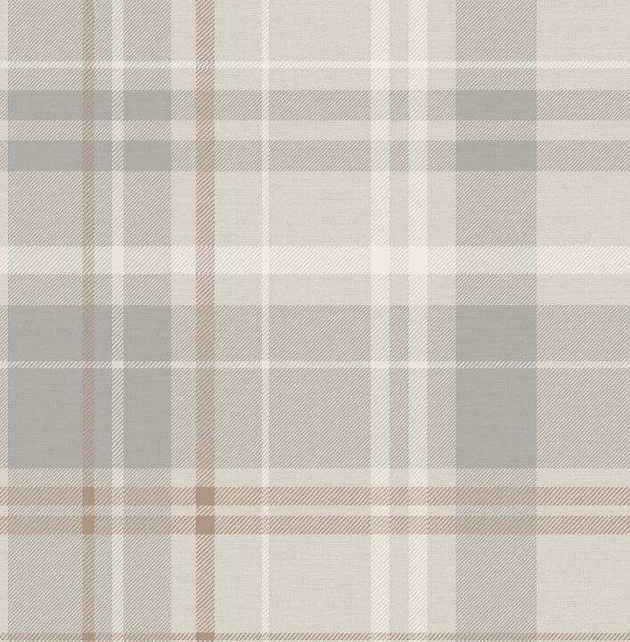Hester Light Grey Plaid Wallpaper (Set of 2)