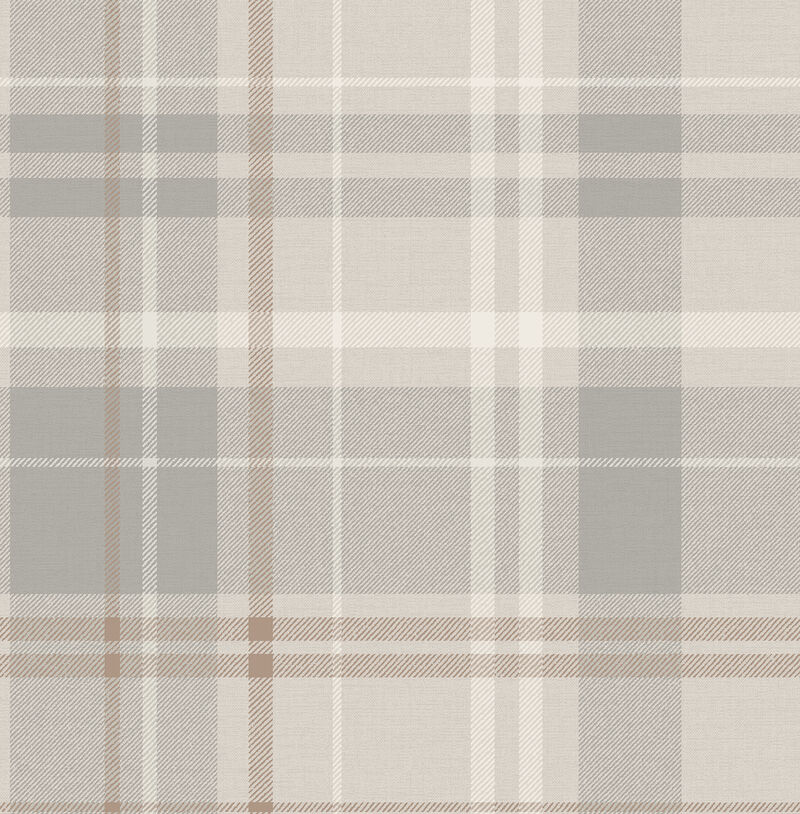 Hester Light Grey Plaid Wallpaper (Set of 2) image number 0