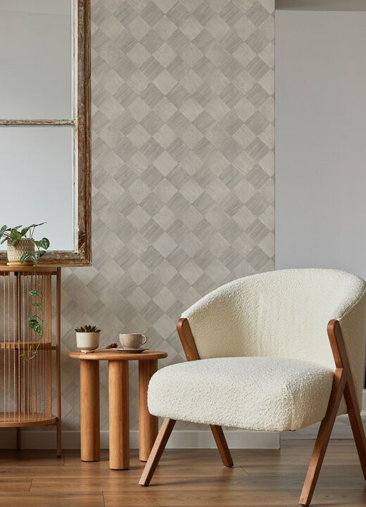 Thriller Light Grey Wood Tile Wallpaper (Set of 2)