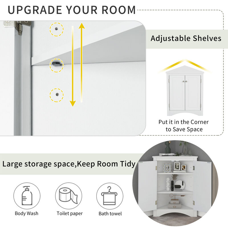 Folreb Triangle Bathroom Storage Cabinet image number 4