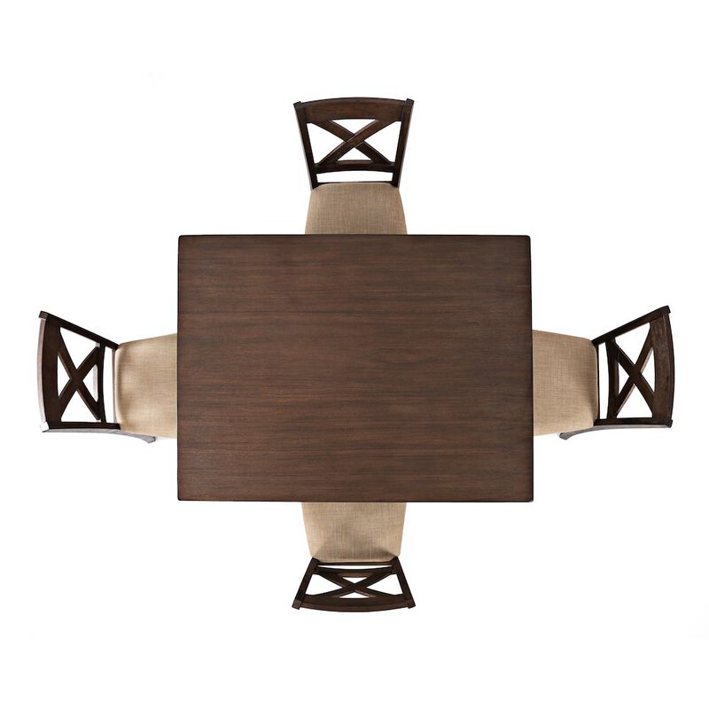 Jofran Walnut Creek 5 Piece Counter Height Dining Set - Table with 4 Stools