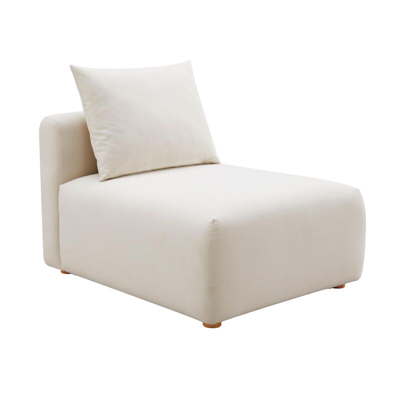 Tov Furniture Hangover Cream Linen Modular Armless Chair image number 0