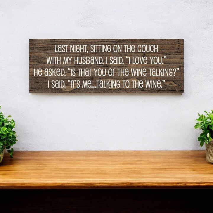 Humorous Wine Quote Wood Sign, Rustic Home Wall Decor for Kitchen Bar and Living Room
