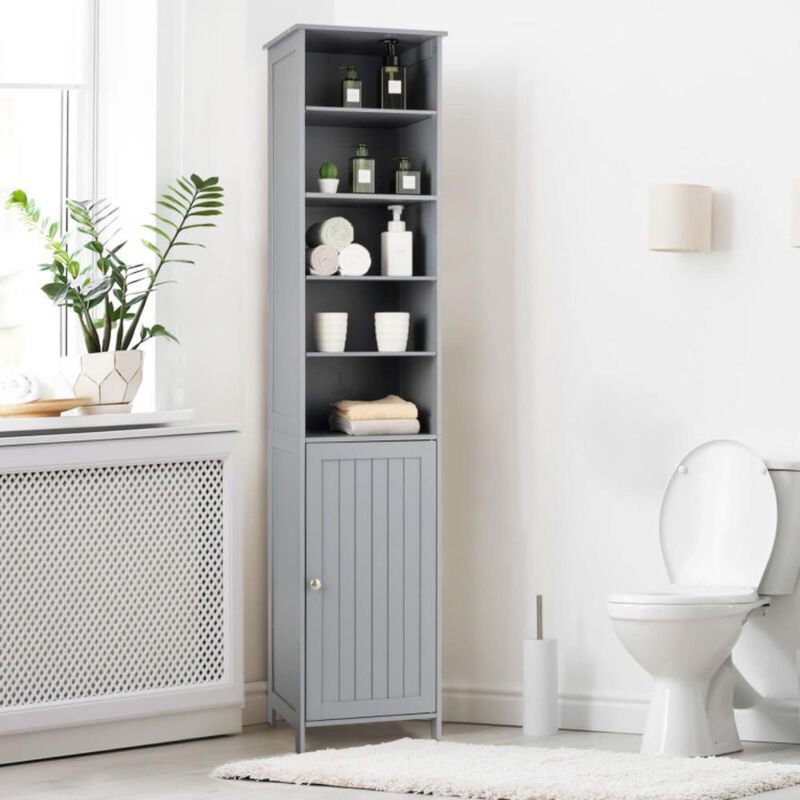 Hivvago 72 Inches Free Standing Tall Floor Bathroom Storage Cabinet