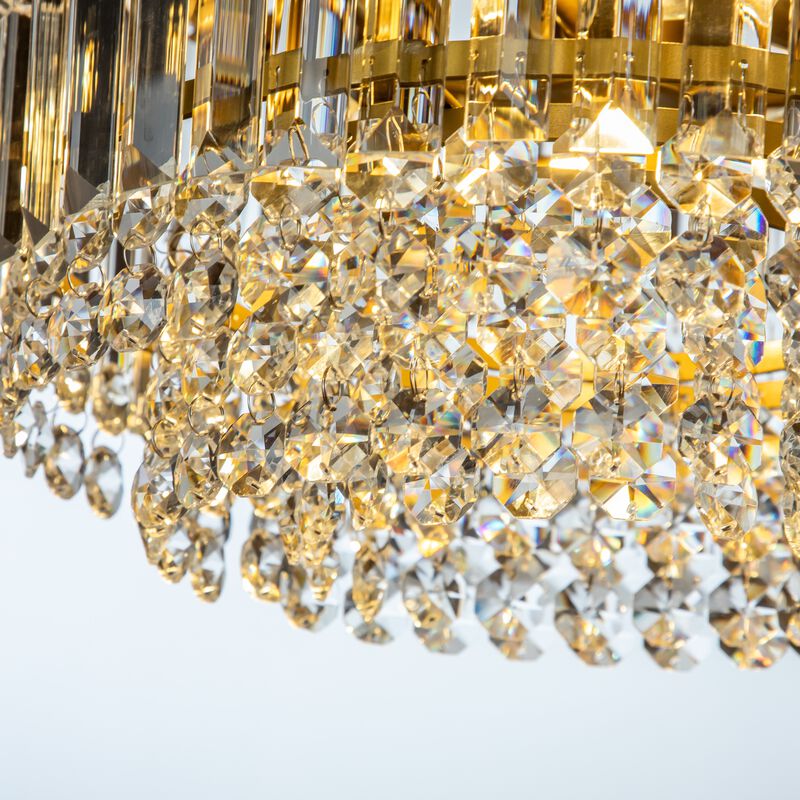 3 Lights 16" Traditional Gold Chandelier With Clear Crystal Accents image number 4