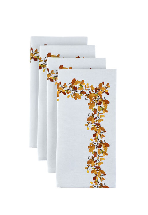 Fabric Textile Products, Inc. Napkin Set, 100% Polyester, Set of 4, Fall Foliage Garland