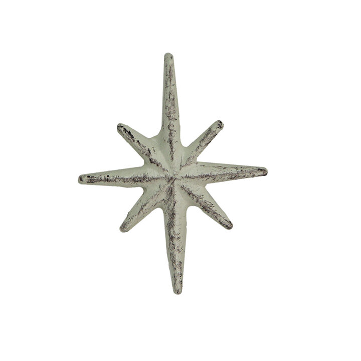Set of 6 Antique White Finish Cast Iron Starburst Drawer Pulls &ndash; Mid Century Modern Cabinet Knobs for Vintage Charm and Functionality, Perfect for MCM Decor, 2.75 Inches High