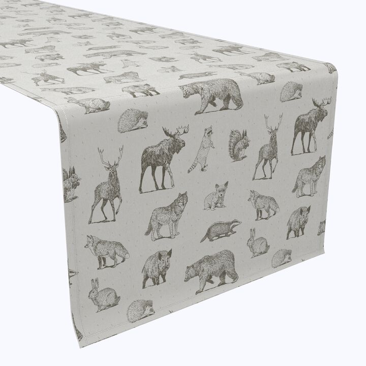 Fabric Textile Products, Inc. Table Runner, 100% Cotton, Hand Drawn Wild Animals