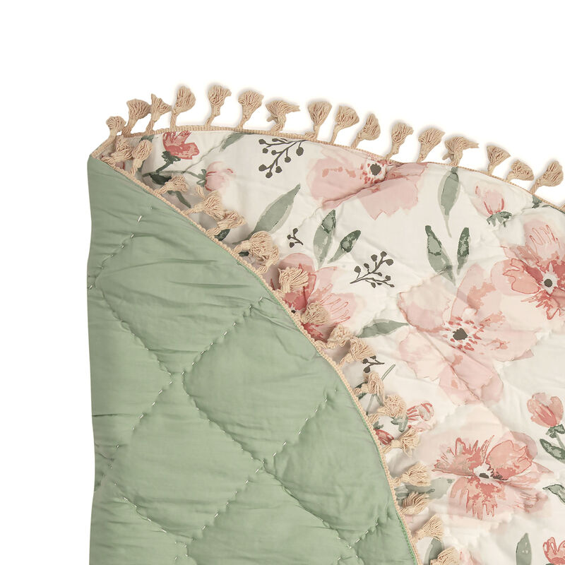 Parker Quilted Baby Play Mat (Pink Floral) image number 2