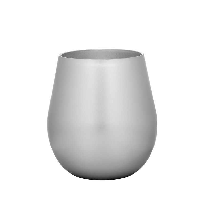 HomeRoots Set of Four Silver Acrylic Stemless All Purpose Wine Glass image number 2