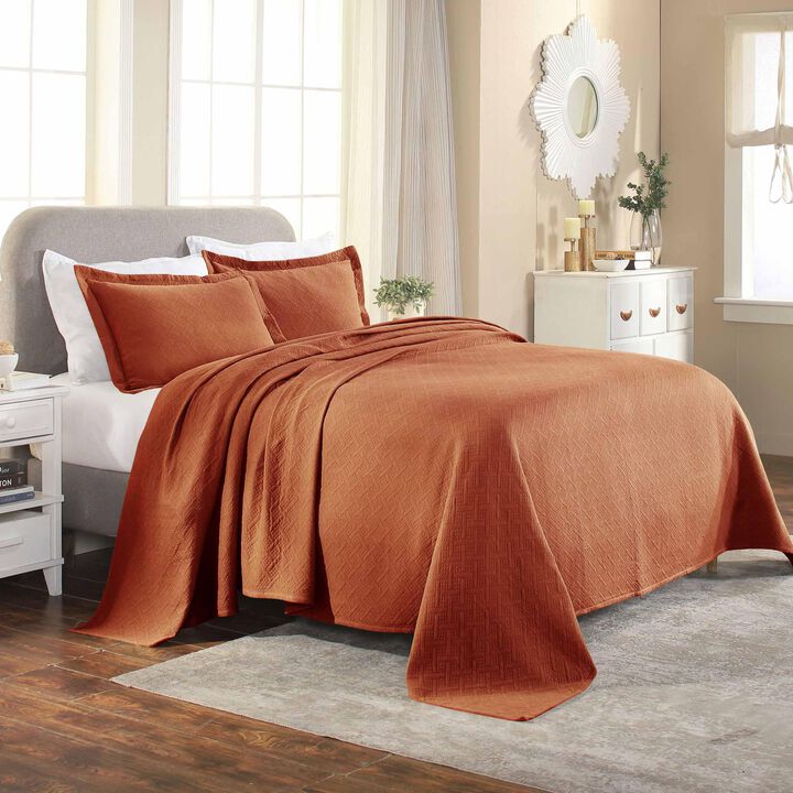 Lightweight Cotton Matelasse Bedspread Set with Matching Shams