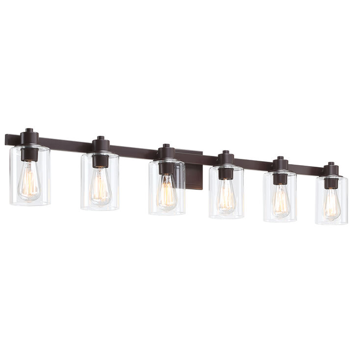 50" 6-Light Dimmable Indoor Wall Sconce with Clear Glass Shades