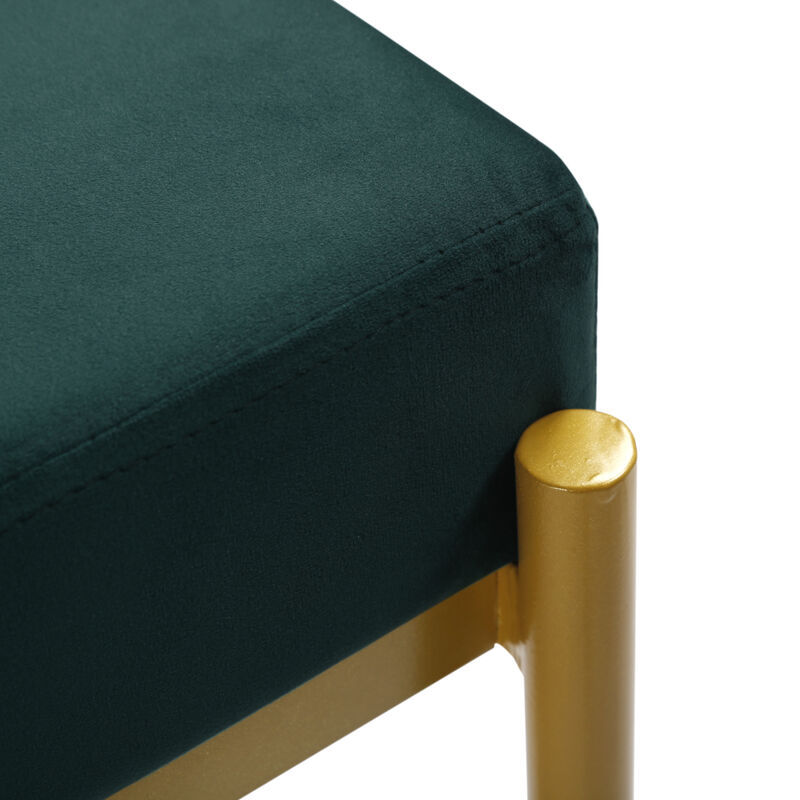 Long Upholstered Bench Green