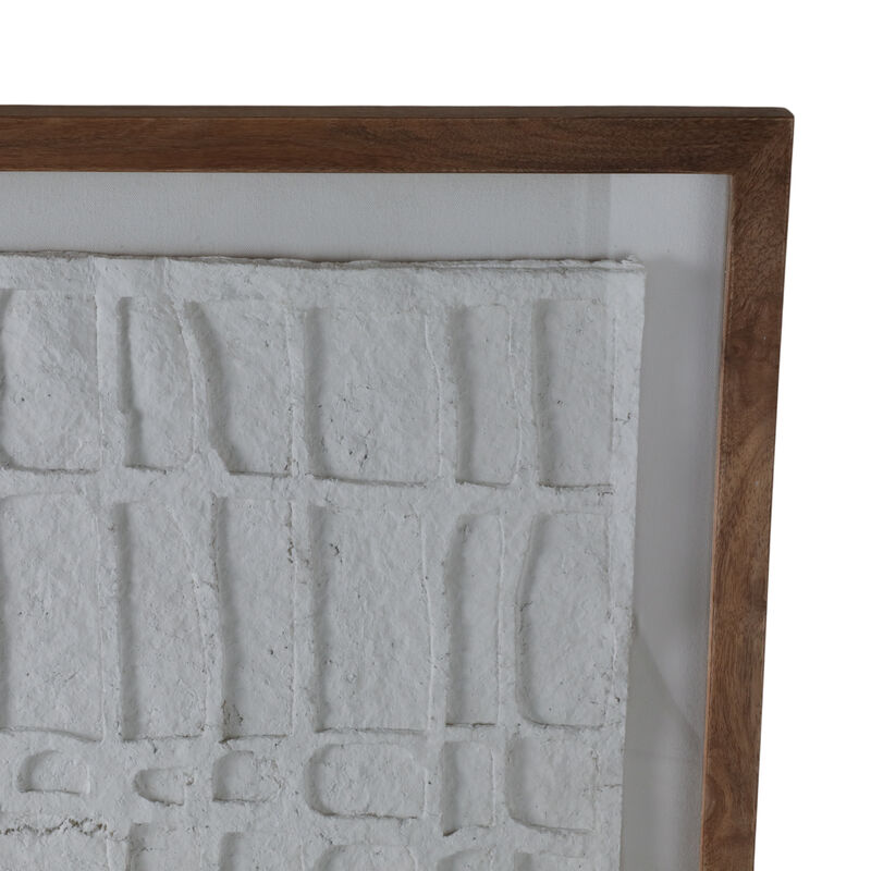 28x35" Paper Mache Wall Art W/wooden Frame /glass image number 4