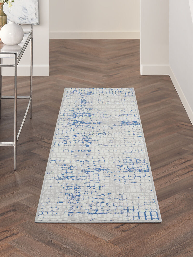 Whimsicle WHS07 Gray/Blue 2' x 6' Rug
