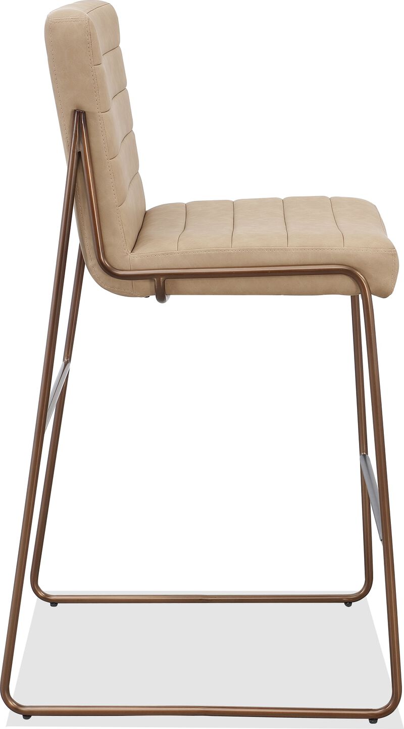 Madison Metal Frame Bar Stool in Honey Synthetic Leather