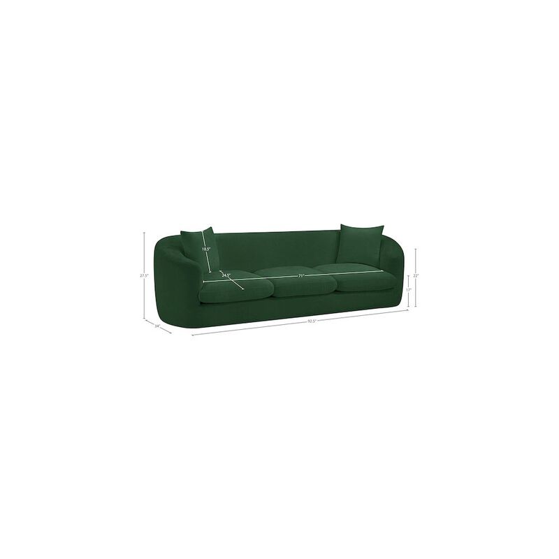 Meridian Furniture Penelope Green Chenille Fabric Sofa