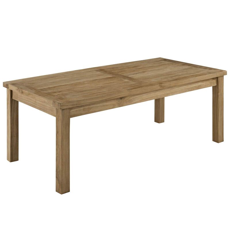East End Imports EEI-1469-NAT-WHI-SET Marina 4 Piece Outdoor Patio Teak Sofa Set44; Natural White image number 5