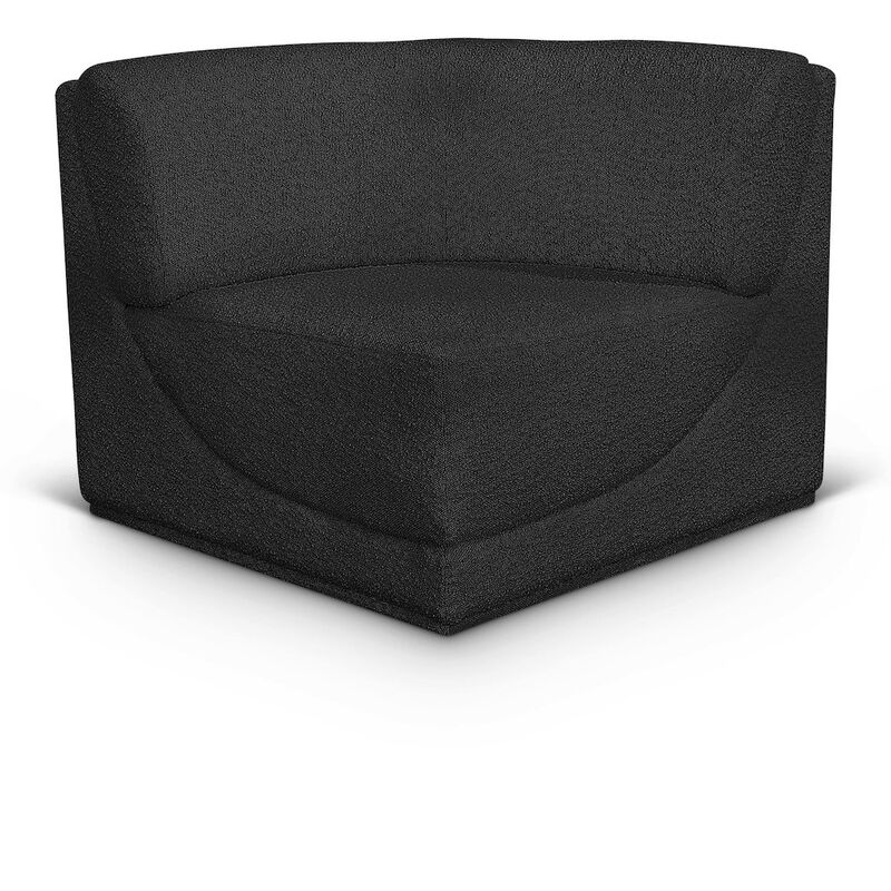 Meridian Furniture Ollie Black Boucle Fabric Corner