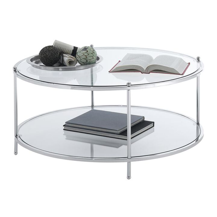 Convience Concept, Inc. Royal Crest 2 Tier Round Glass Coffee Table