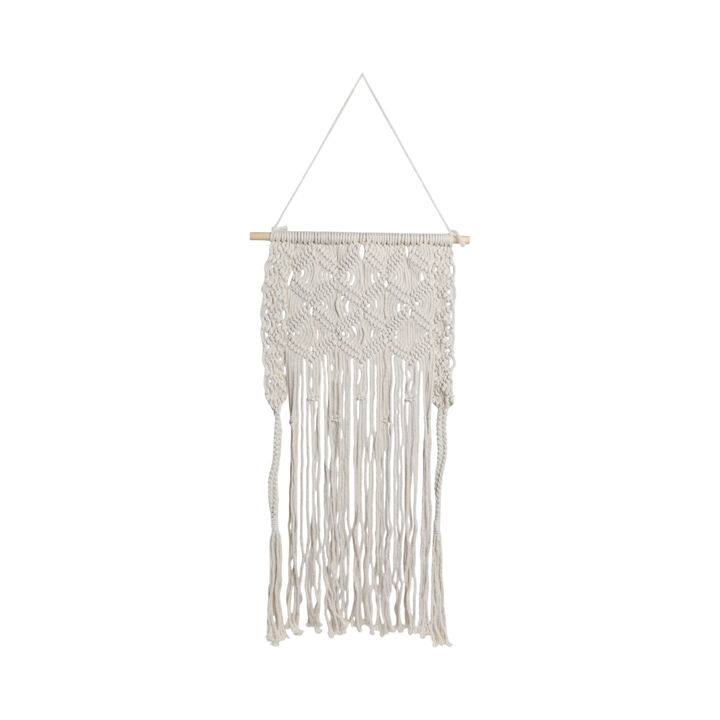 Wood, 18" Macrame Wall Shelf