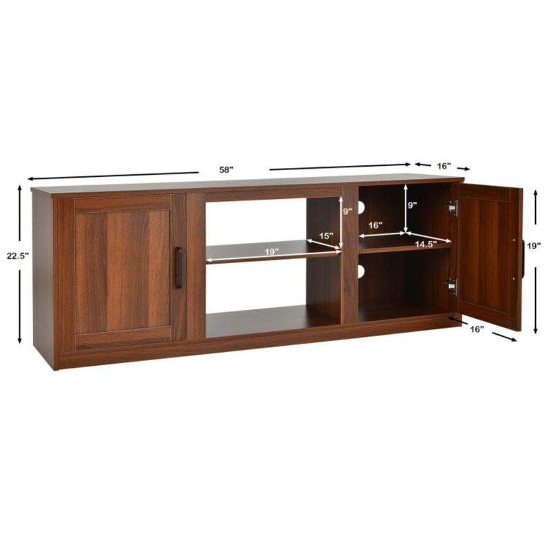 Hivvago 58 Inch TV Stand with 1500W Faux Fireplace for TVs up to 65 Inch