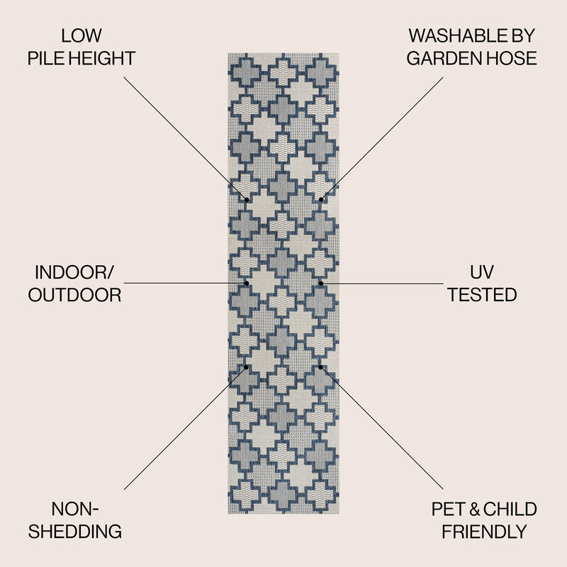 Cyrus Modern Geometric Tile Pattern Indoor/Outdoor Area Rug