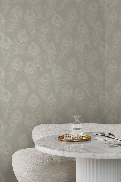Regal Peacock Mink Wallpaper