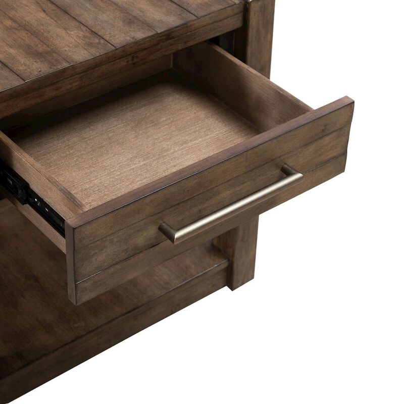 Liberty Furniture Broadmore Living Room Drawer End Table - Cobblestone Brown image number 8