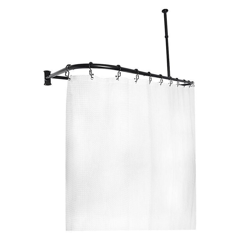 Utopia Alley D-Shaped Shower Rod with Ceiling Support, 28-68" Non-Adjustable Rust-Free Large Space Shower Rod, Need Drilling image number 5