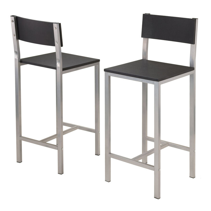 Hanley 3-Pc Kitchen Table with Counter Stools, Black and Steel