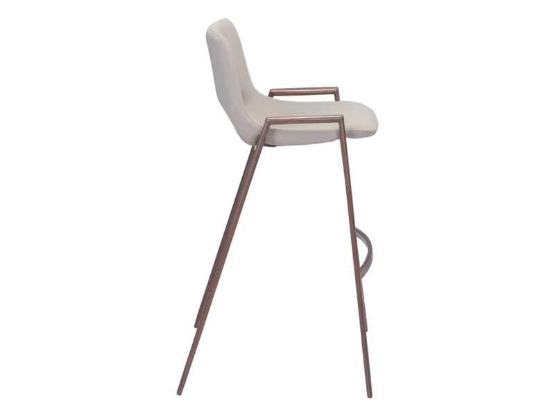 Desi Barstool (Set of 2) Beige & Walnut