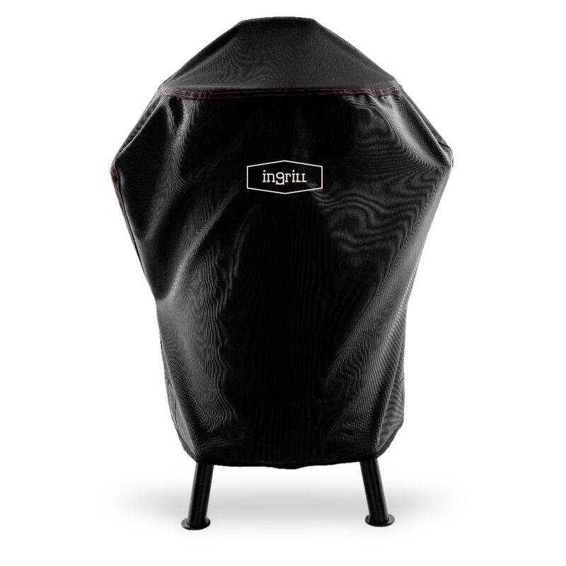 INGRILL Medium Smoker Cover &ndash; Weather-Resistant Waterproof Black Canvas Cover with Bottom Straps, Secure Outdoor Protection for Barrel Smokers image number 0