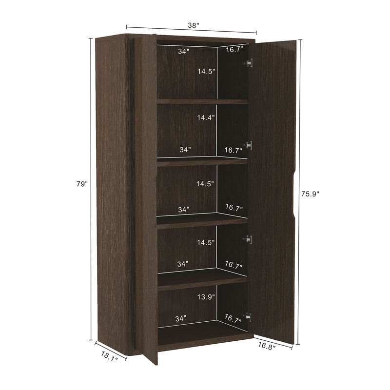 Rivington Brown Bookcase Cabinet (Set of 3)