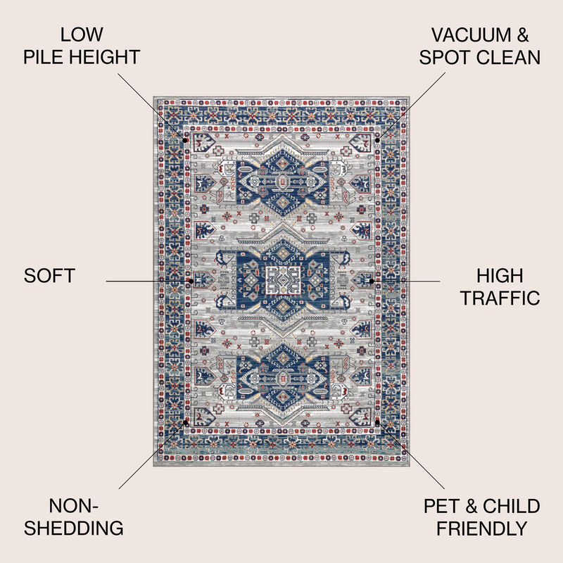 Kasbah Modern Persian Vintage Medallion Area Rug