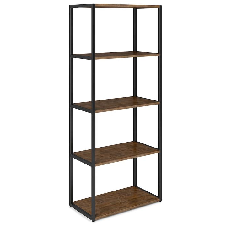 Simpli Home Ralston Solid Acacia Wood Bookcase In Rustic Natural Aged Brown