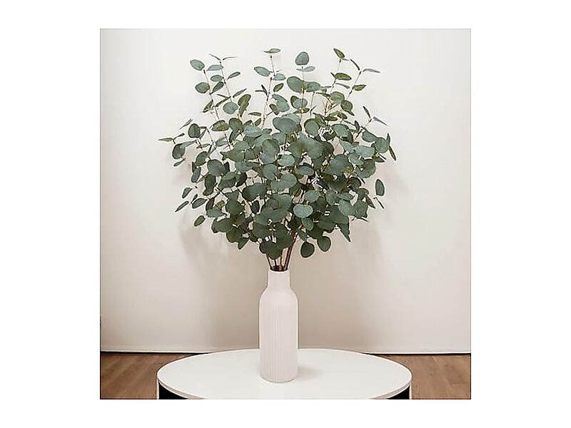 12 Pack 27 Eucalyptus Stems Greenery Leaf Spray In Green Silk Plastic Plants image number 2