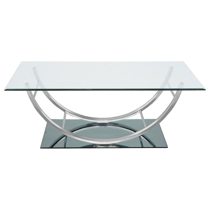 Coaster Danville Rectangular U-Shaped Glass Top Coffee Table Chrome