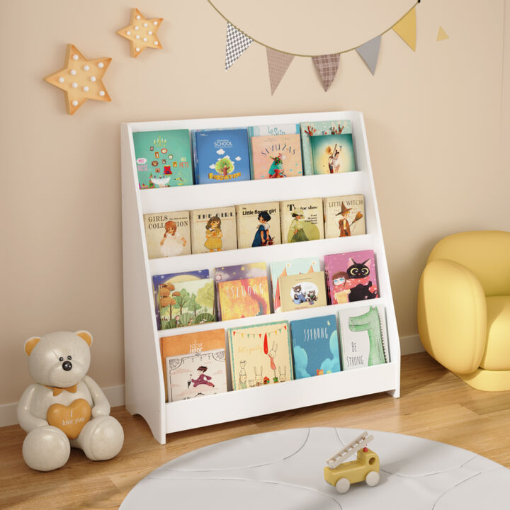 4-Tier Children’s Bookshelf – Toddler Book Display Shelves for Home & Classroom