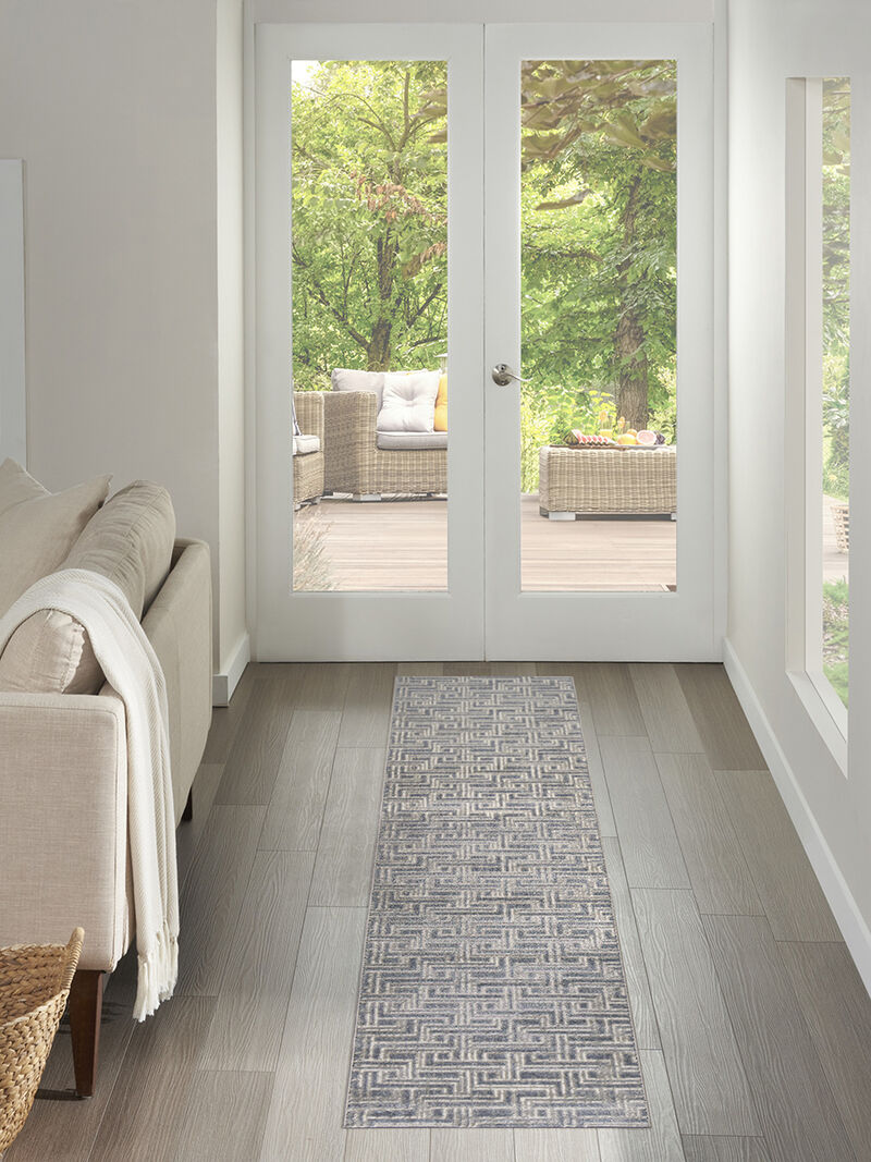 Serenity Home SRH04 Blue/Ivory 2'2" x 7'6" Rug image number 6