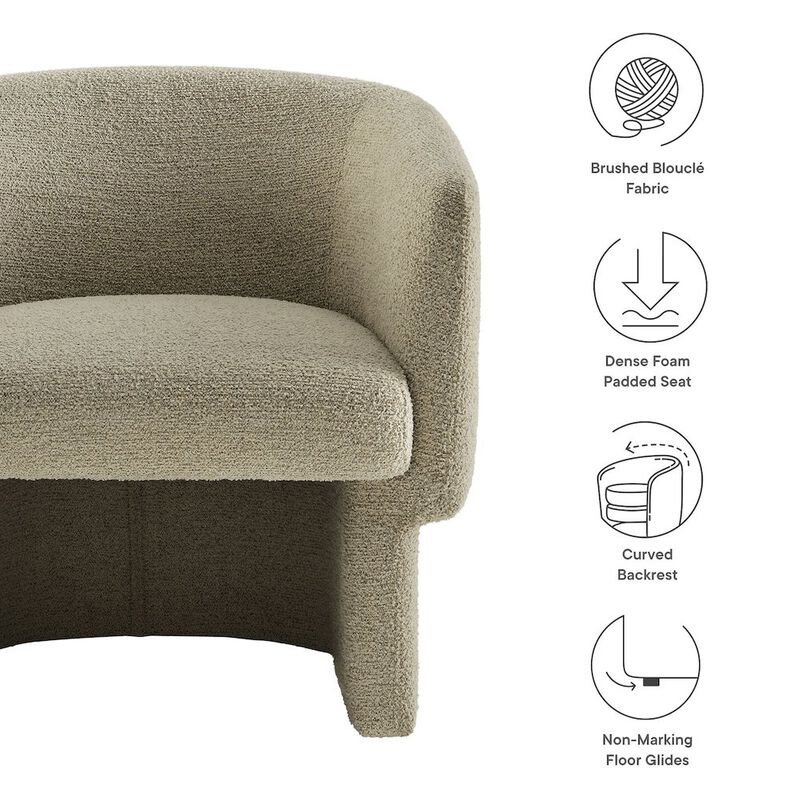 Muse Boucle Fabric Barrel Accent Chair image number 2