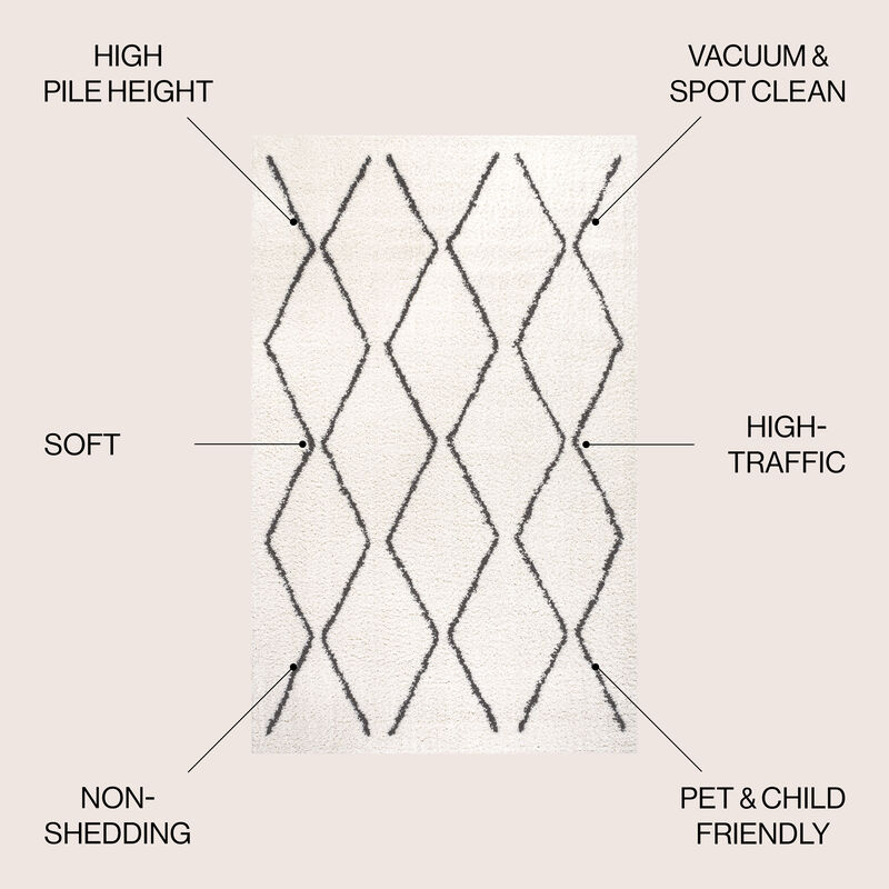 Catala Moroccan Diamond Shag Area Rug